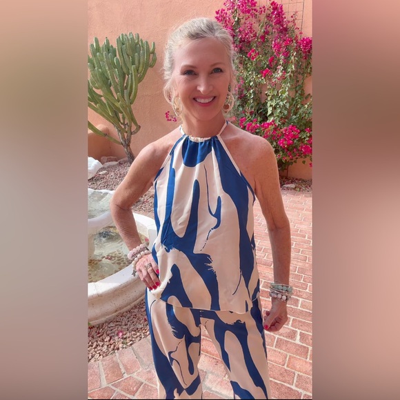 NIP BLUE TOP & PANT SET-M - Picture 8 of 17